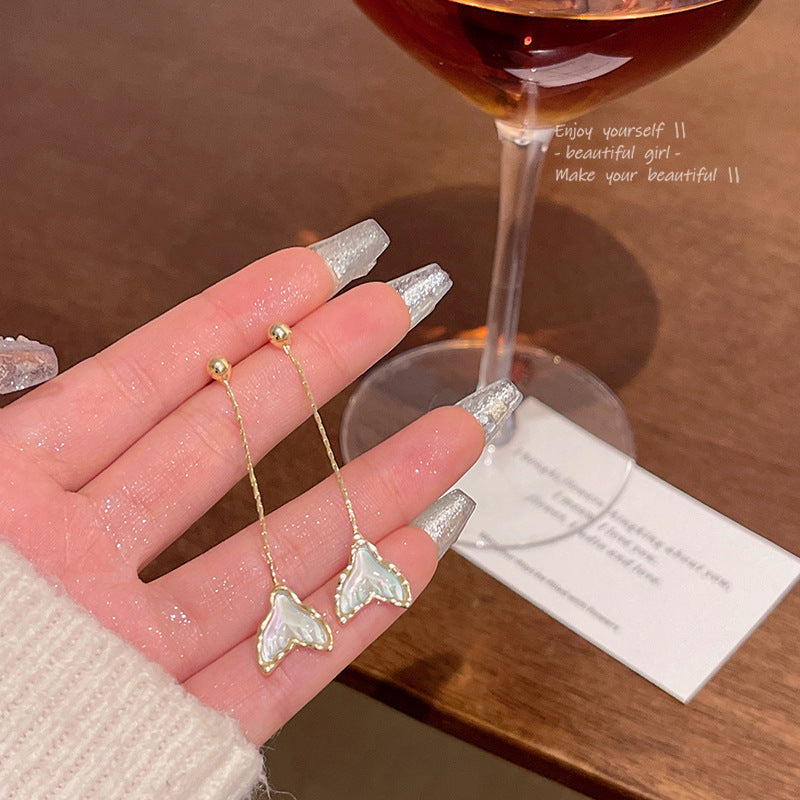 Earring Long High End Versatile Temperament Fishtail HXLA1301