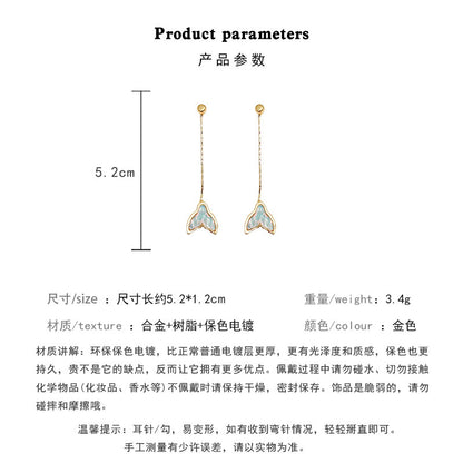 Earring Long High End Versatile Temperament Fishtail HXLA1301