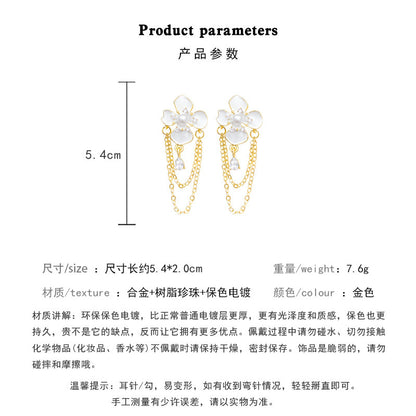 Earring Long Tassel Niche High End Flower HXLA1666