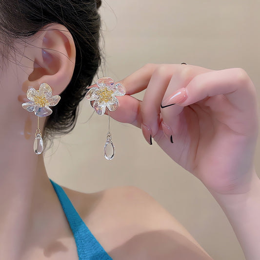 Earring Stud Long Flower Tassel Drop HXLE5478