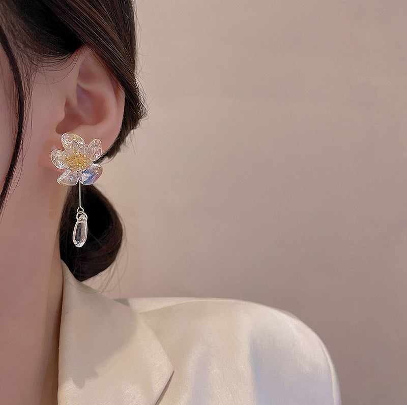 Earring Stud Long Flower Tassel Drop HXLE5478