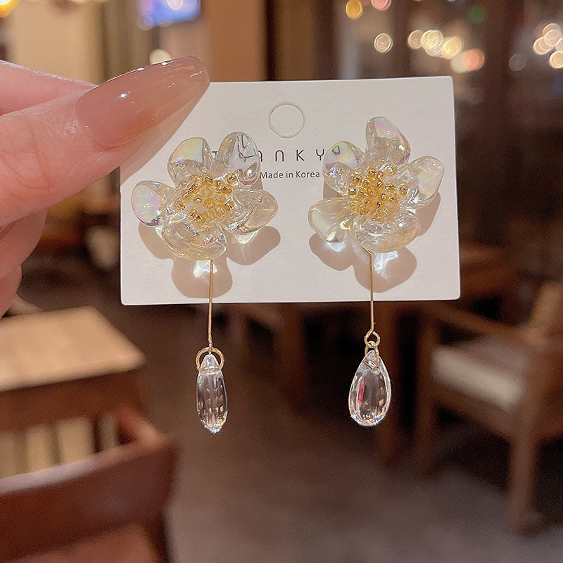 Earring Stud Long Flower Tassel Drop HXLE5478