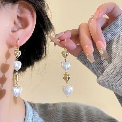 Earring Hook Long Heart Tassel HXLE6030