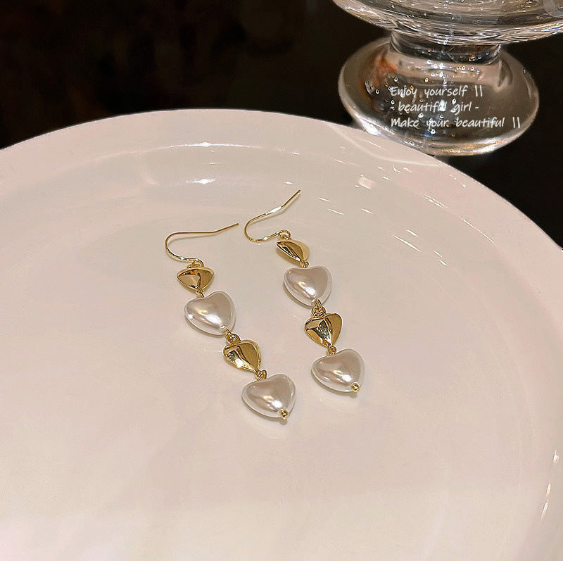 Earring Hook Long Heart Tassel HXLE6030