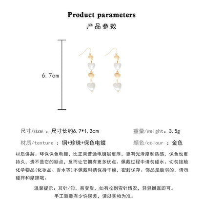 Earring Hook Long Heart Tassel HXLE6030