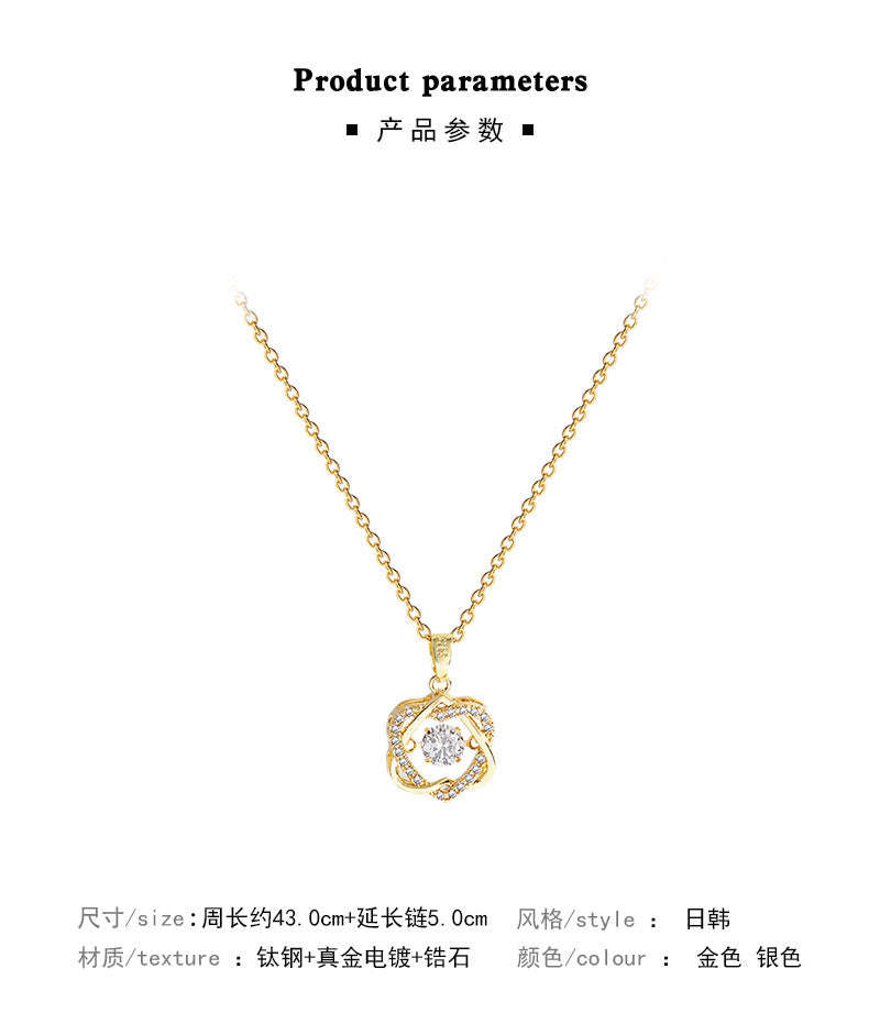 Necklace Heart Zircon Pendant HXNX0760
