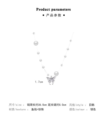 Necklace Pearl Butterfly HXNX0875