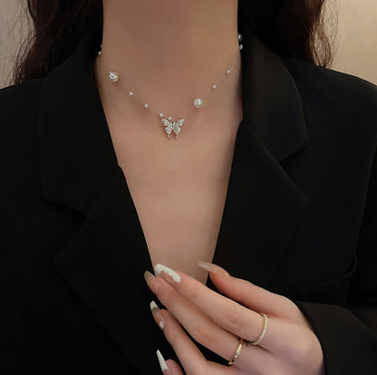 Necklace Pearl Butterfly HXNX0875