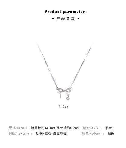 Necklace Double Layer Bow HXNX0897