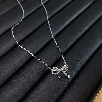 Necklace Double Layer Bow HXNX0897