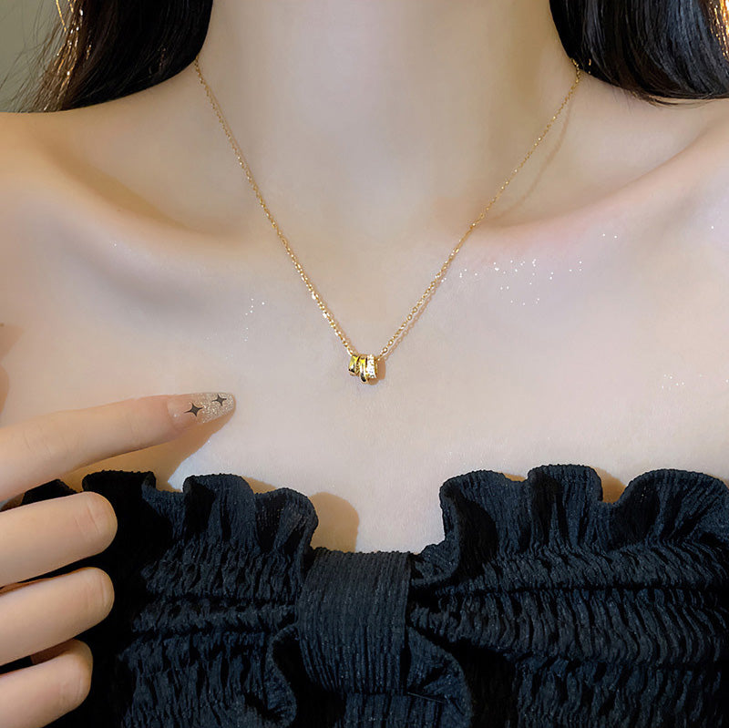 Necklace Three Ring Circle HXNX1022