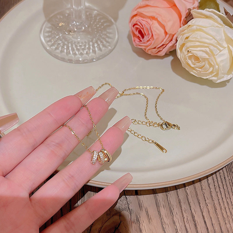Necklace Three Ring Circle HXNX1022