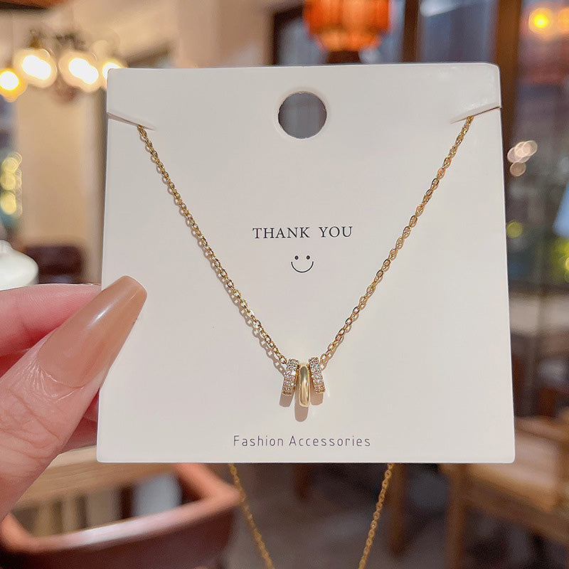 Necklace Three Ring Circle HXNX1022