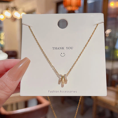 Necklace Three Ring Circle HXNX1022