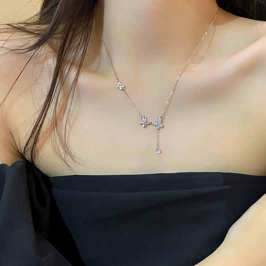 Necklace Micro Inlaid Zircon Butterfly HXNX1069