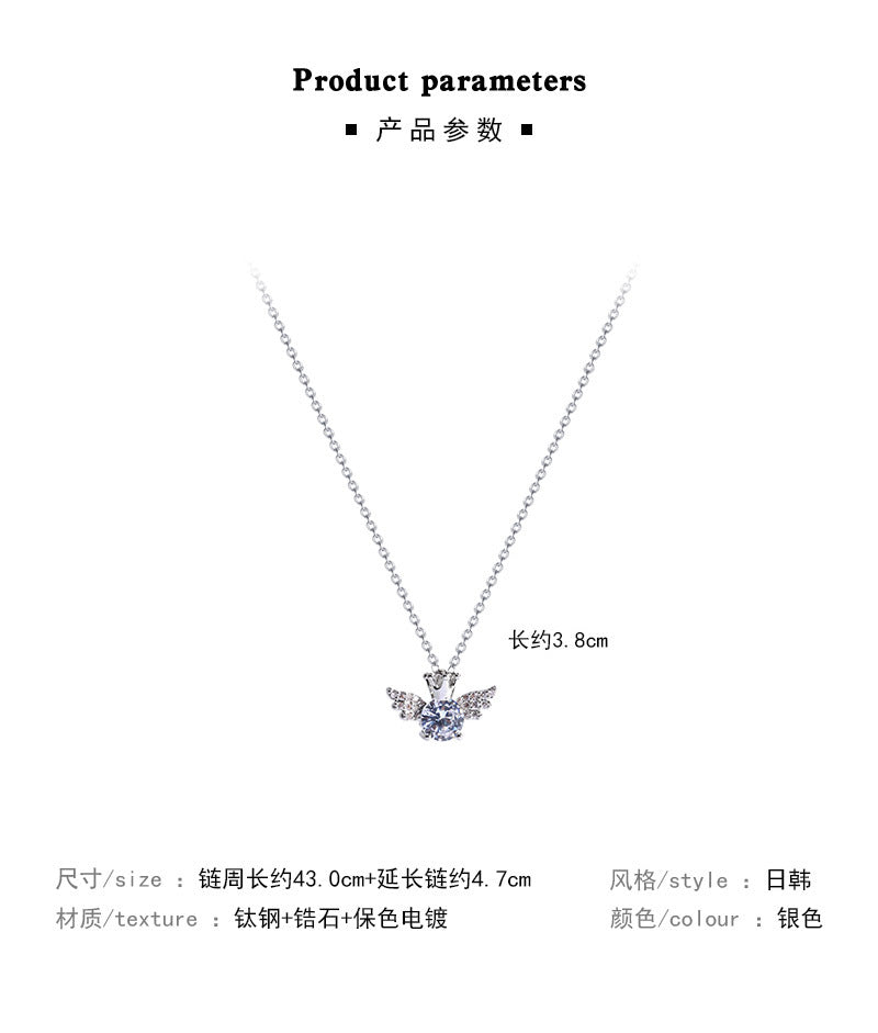Necklace Angel Wings Crown HXNX1075