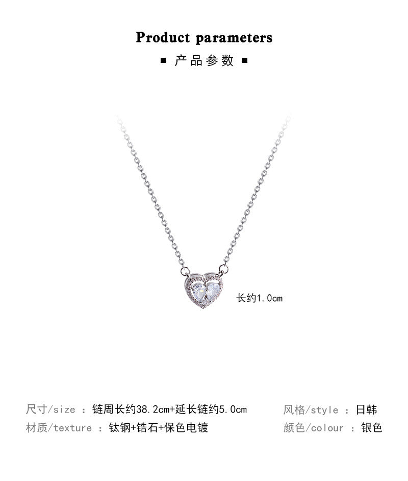 Necklace Refine Zircon Heart HXNX1114