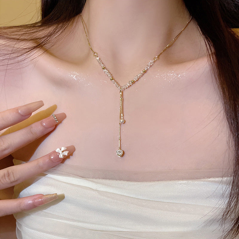 Necklace Niche Long Tassel Pearl HXNX1156