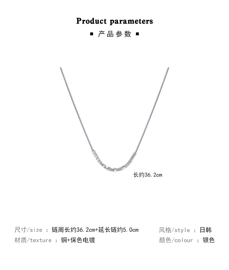 Necklace Niche Versatile Temperament Small Square HXNX1162