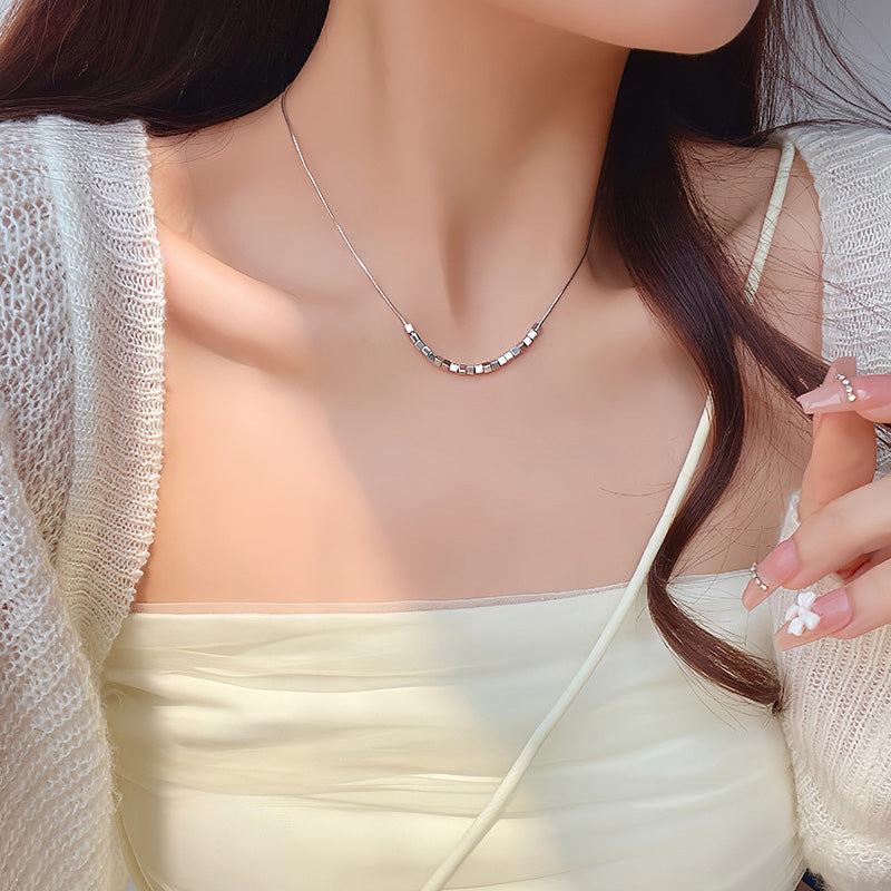 Necklace Niche Versatile Temperament Small Square HXNX1162
