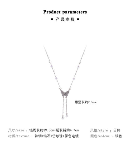Necklace Super Fairy Temperament Micro Inlaid Zircon Butterfly HXNX1175