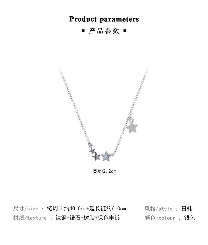 Necklace Sweet Temperament Micro Paved Zircon Star Galaxy HXNX1199