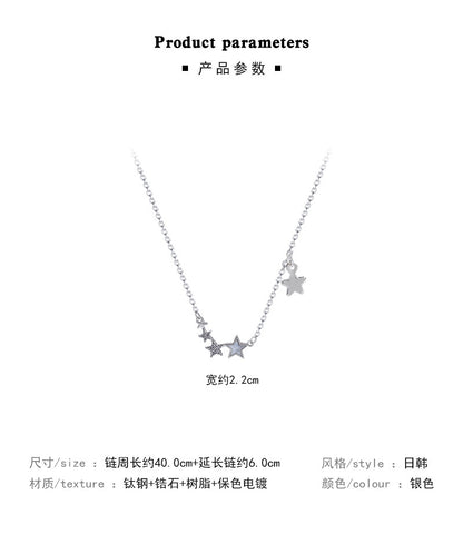 Necklace Sweet Temperament Micro Paved Zircon Star Galaxy HXNX1199