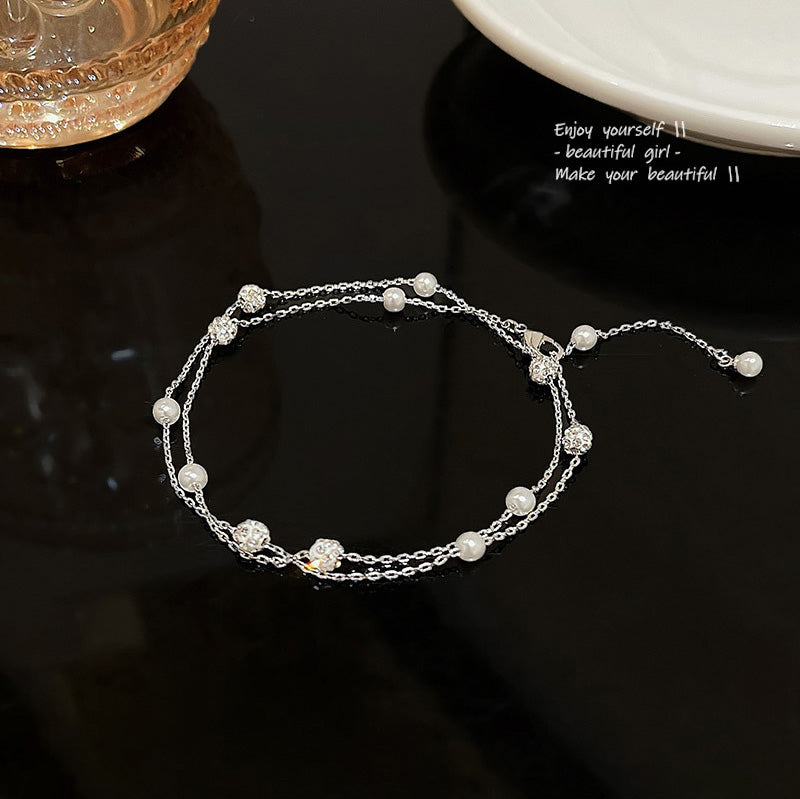 Necklace Bracelet Double Pearl HXNX1217