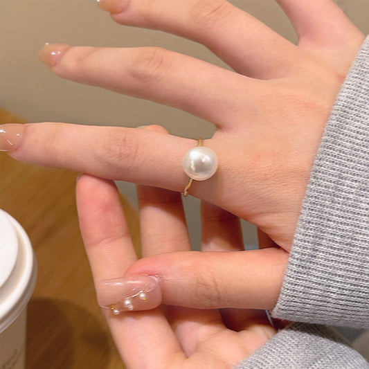 Ring Luxury Niche Simple High End Plain Pearl HXRJ0938