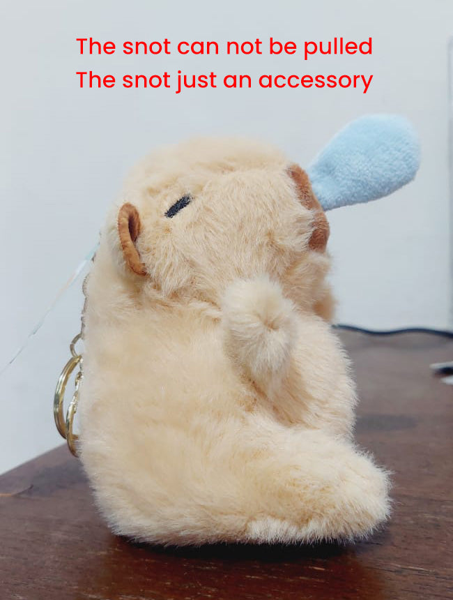 Boneka Capybara Ingusan Lucu Snort Snotty Plushie Doll Bubble Blowing Squeeze Keychain