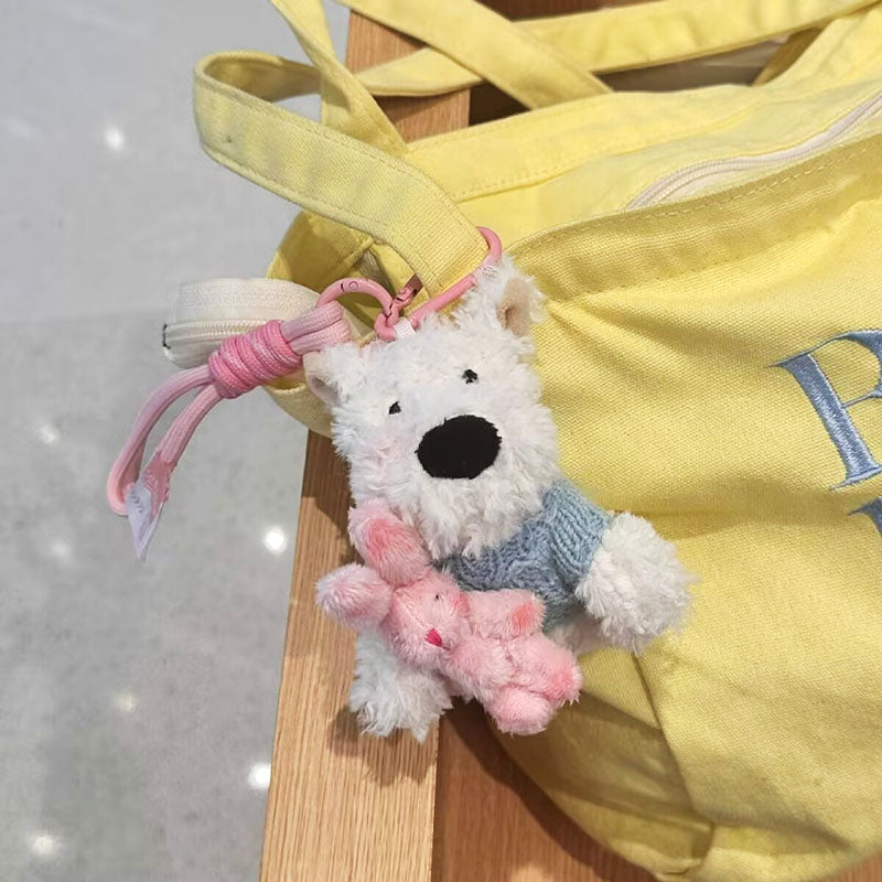 Gantungan Kunci Boneka Beruang Baju Sweater Bear Dog Plush Doll Keychain Premium KCA61252