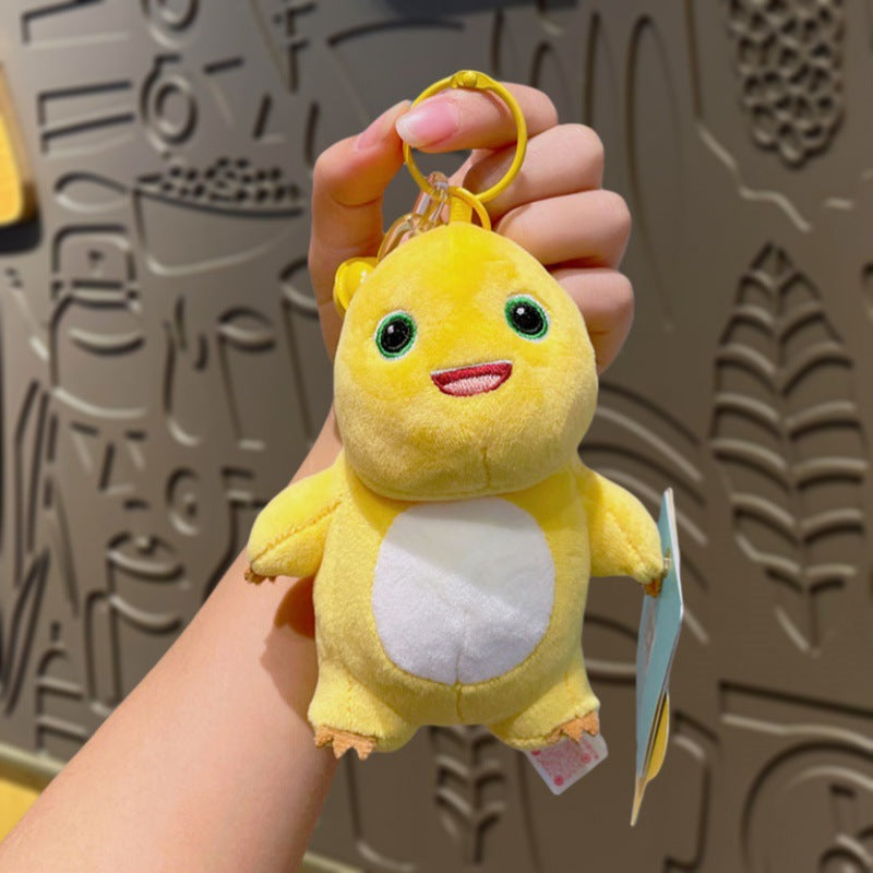 Gantungan Kunci Tas Boneka Karakter Nailong Plush Doll Keychain Premium Dino Kuning