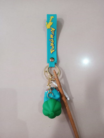 Gantungan Kunci Desain Kartun Anime 3D Pokemon DBZ One Piece Minecraft Etc