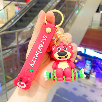 Gantungan Kunci Desain Kartun Lucu 3D Miki Mini Lotso Stitch Superhero Etc