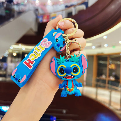 Gantungan Kunci Desain Kartun Lucu 3D Miki Mini Lotso Stitch Superhero Etc