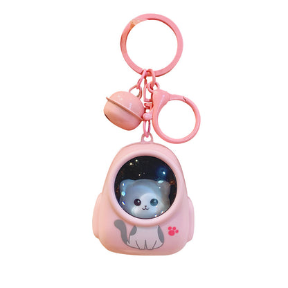 Gantungan Kunci Desain Kartun Lucu 3D Ganci Backpack Cat Keychain Night Lamp