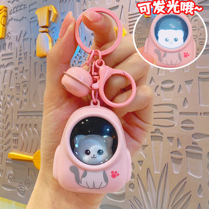 Gantungan Kunci Desain Kartun Lucu 3D Ganci Backpack Cat Keychain Night Lamp