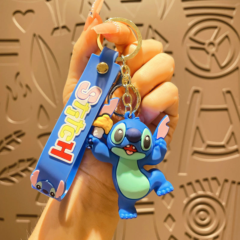 Gantungan Kunci Desain Kartun Lucu 3D Miki Mini Lotso Stitch Superhero Etc