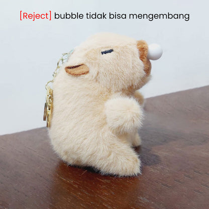 Boneka Capybara Ingusan Lucu Snort Snotty Plushie Doll Bubble Blowing Squeeze Keychain