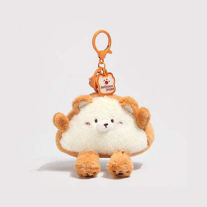 Gantungan Kunci Tas Boneka Roti Beruang Bulu Halus Gemas Imut Ganci Keychain