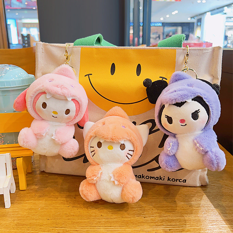 Gantungan Kunci Tas Boneka Sanrio Dino Kitty Kuromi Melody Cinnamoroll Lucu Ganci Keychain