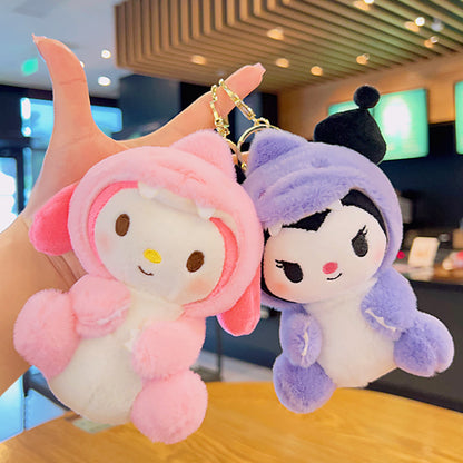 Gantungan Kunci Tas Boneka Sanrio Dino Kitty Kuromi Melody Cinnamoroll Lucu Ganci Keychain