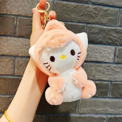 Gantungan Kunci Tas Boneka Sanrio Dino Kitty Kuromi Melody Cinnamoroll Lucu Ganci Keychain