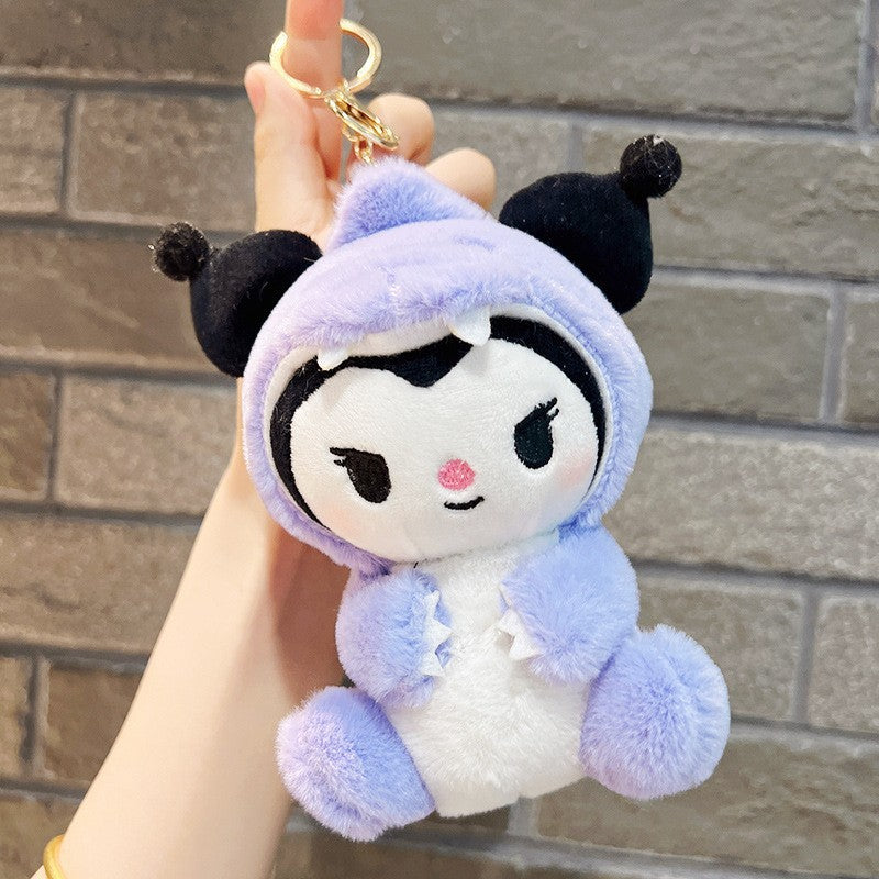 Gantungan Kunci Tas Boneka Sanrio Dino Kitty Kuromi Melody Cinnamoroll Lucu Ganci Keychain