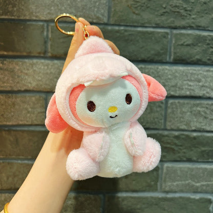 Gantungan Kunci Tas Boneka Sanrio Dino Kitty Kuromi Melody Cinnamoroll Lucu Ganci Keychain