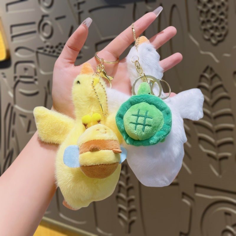 Gantungan Kunci Tas Boneka Karakter Bebek Plush Doll Keychain Lobster Turtle Bee Duck