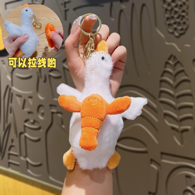 Gantungan Kunci Tas Boneka Karakter Bebek Plush Doll Keychain Lobster Turtle Bee Duck