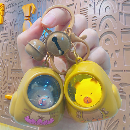 Gantungan Kunci Desain Kartun Lucu 3D Ganci Backpack Cat Keychain Night Lamp