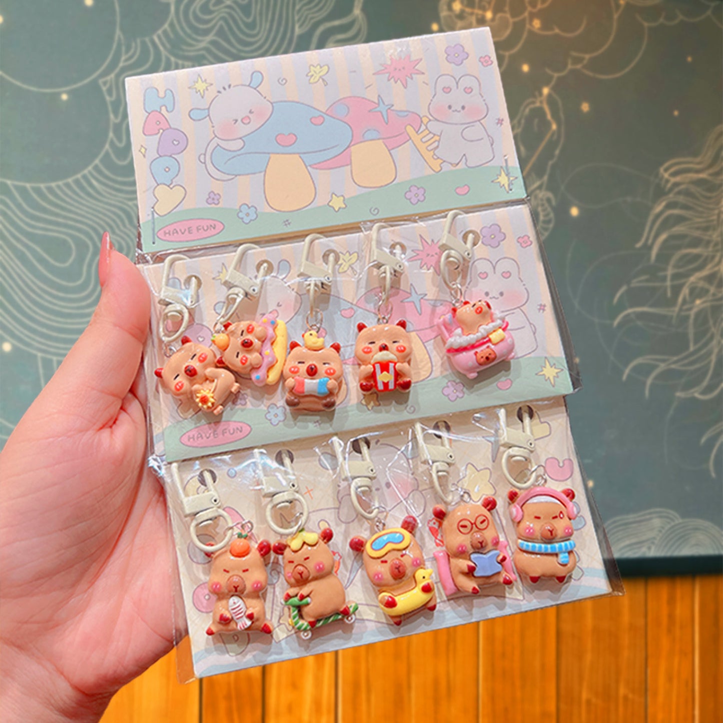 Set Gantungan Kunci Keychain Akrilik Karakter Sanrio Lotso Capybara Clip Ganci Tas