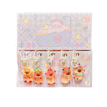 Set Gantungan Kunci Keychain Akrilik Karakter Sanrio Lotso Capybara Clip Ganci Tas